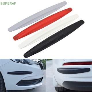 Superaf สติกเกอร์ยางคาร์บอนไฟเบอร์ ป้องกันรอยขีดข่วน สําหรับติดมุมรถยนต์ 1 คู่