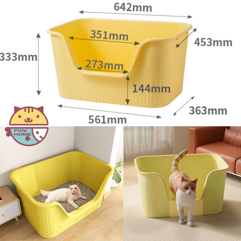 SKISOPGO 🐱พร้อมแล้ว กระบะทรายแมว ห้องน้ำแมวใหญ่ พื้นที่ขนาดใหญ่!!