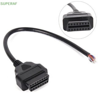 Superaf OBD OBD-II 16 Pin ตัวเมีย ตัวเชื่อมต่อ ต่อขยาย เพื่อเปิด ปลั๊ก สายไฟ วินิจฉัย สายเคเบิล ขายดี