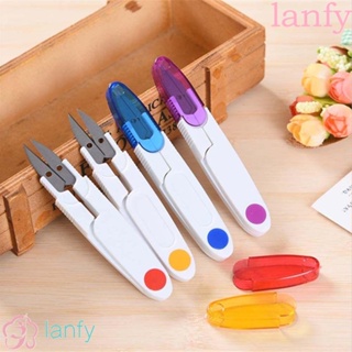 Lanfy กรรไกรตัดเส้นด้าย สเตนเลส แบบพกพา DIY สําหรับตัดสายเบ็ดตกปลา