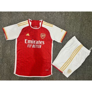 เสื้อกีฬาแขนสั้น ลายทีมชาติฟุตบอล Arsenal 23 24 ชุดเหย้า สีแดง และกางเกงขาสั้น ไซซ์ S-2XL สําหรับผู้ชาย