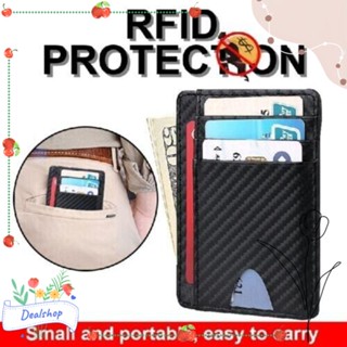 Dealshop RFID กระเป๋าสตางค์ คาร์บอนไฟเบอร์ สําหรับใส่บัตรเครดิต นามบัตร