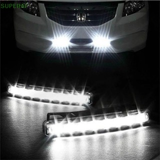 Superaf หลอดไฟตัดหมอก LED 8 ดวง สีขาว สําหรับติดรถยนต์