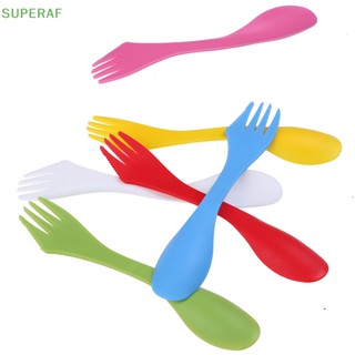 Superaf 3 In 1 ช้อนส้อมพลาสติก สําหรับตั้งแคมป์ เดินป่า ปิกนิก 1 ชิ้น