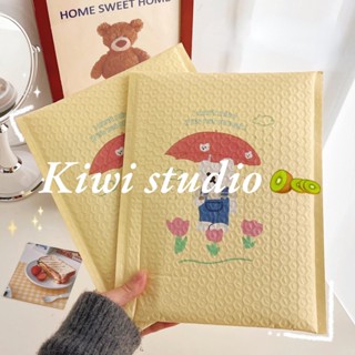 Kiwistudio 【แพ็คละ 50 ชิ้น】ถุงซิปล็อค ลายการ์ตูนหมีน่ารัก กันกระแทก สําหรับใส่ซองจดหมาย 1HCYK207