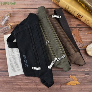 Superaf 1 ชิ้น x ผ้าใบและความจุขนาดใหญ่วิ่งกระเป๋าคาดเอวตั้งแคมป์กีฬาเดินป่าซิปกระเป๋าขายดี