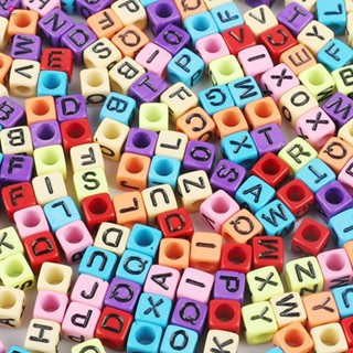 ลูกปัดตัวอักษรภาษาอังกฤษ ตัวเลข 100 ชิ้น สําหรับทําเครื่องประดับ Diy