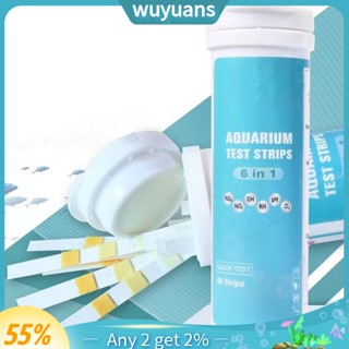 Wuyuans 6-IN-1 แถบทดสอบตู้ปลา แบบพกพา วัดเร็ว แม่นยํา สําหรับตู้ปลา บ่อปลา