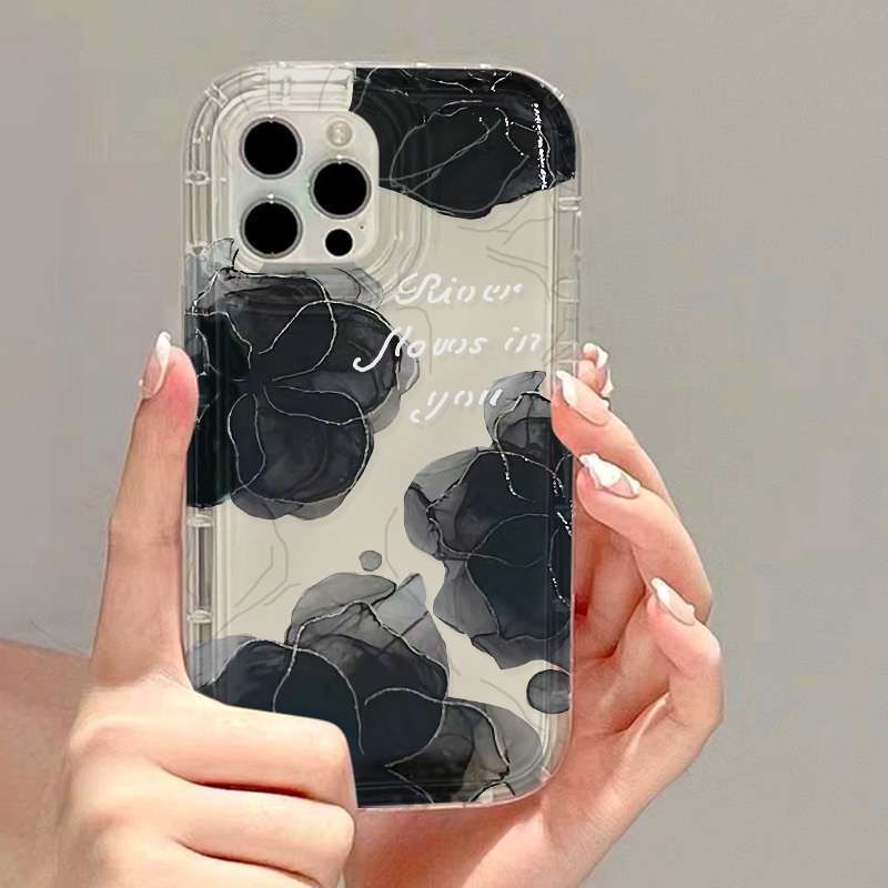 สำหรับ for iPhone 16 11 13 14 15 12 Pro Max 6 7 8 Plus X XR XS MAX SE เคสนิ่มใสถุงลมนิรภัยกันกระแทกการ์ตูนน่ารัก