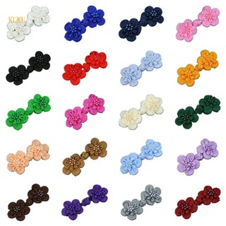 【KUKU*】กระดุมกี่เพ้า ลายดอกไม้ สไตล์จีน แฮนด์เมด DIY สําหรับเย็บผ้า 10 คู่