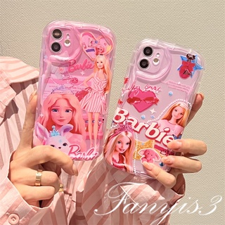 เคสโทรศัพท์ ซิลิโคนนิ่ม TPU ลายเจ้าหญิงบาร์บี้ 3D ขอบโค้ง สีชมพู สําหรับ Samsung A34 A14 A04 A54 A04s A04E A24 A23 A13 A03 A52 A52s A03s A02s A12 A22 A51 A32 A50 A30s A50s