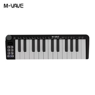 M-vave SMK-25 คีย์บอร์ดเครื่องดนตรี MIDI ขนาดเล็ก ความเร็ว 25 ระดับ รองรับการเชื่อมต่อไร้สาย USB แบบพกพา