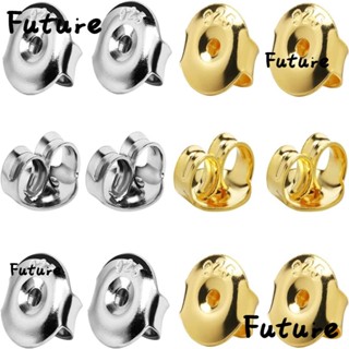 Future อะไหล่ต่างหูซิลิโคน ทองแดง 5 มม. X 6 มม. สีเงิน สีทอง สําหรับผู้หญิง