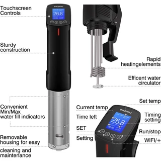 INKBIRD WIFI Sous Vide หม้อหุงช้า Precision Timer สมาร์ท WiFi IPX7 กันน้ําความร้อน Immersion Circulator