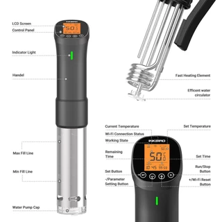 INKBIRD WIFI Sous Vide หม้อหุงช้า Precision Timer สมาร์ท WiFi IPX7 กันน้ําความร้อน Immersion Circulator