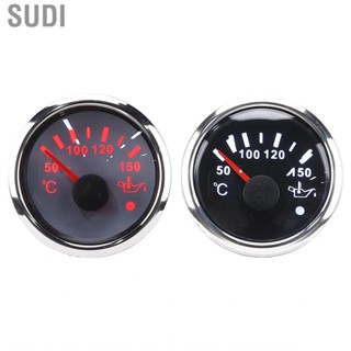 Sudi 150℃ Oil Temperature Gauge 52mm/2in Intelligent Pointer Temp Meter Alarm 316 Stainless Steel for Car Boat