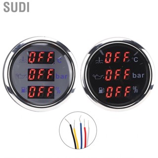 Sudi gauges fuel level car gauge 2in 3‑In‑1 Meter Cooling Water Temperature Oil Pressure Fuel Level Gauge European