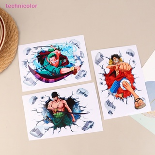 [technicolor] สติกเกอร์สะท้อนแสง ลายอนิเมะ One Piece สําหรับติดตกแต่งรถยนต์ 1 ชิ้น