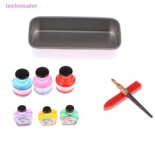 [technicolor] โมเดลปากกาหมึก ขนาดเล็ก 1:12 อุปกรณ์เสริม สําหรับบ้านตุ๊กตา 1 ชุด