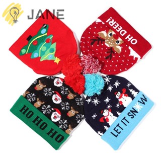 Jane หมวกคริสต์มาส ของขวัญคริสต์มาส สโนว์แมน เสื้อกันหนาว ลายการ์ตูน หมวกบีนนี่