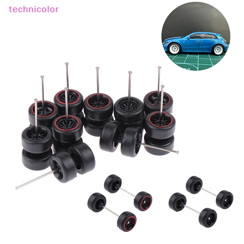 [technicolor] อะไหล่ล้อรถยนต์ ABS พร้อมยาง 1/64 สําหรับ Hotwheels Tomica Mini GT 1 ชุด