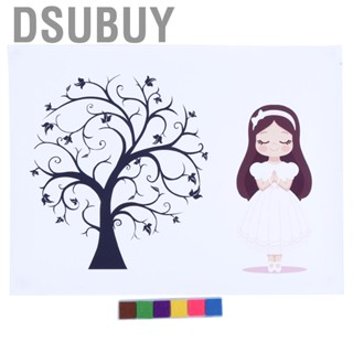 Dsubuy Baby Girl Birthday Party Signature Fingerprint Guest Book Sign-in Tree Painting