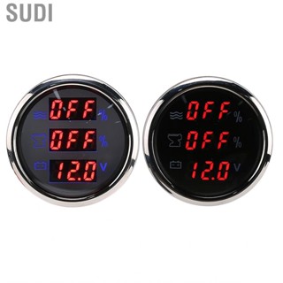 Sudi 52MM/2in 3-In-1 Digital Water Level Meter Sewage Gauge Voltage Instrument 1-190 EU Standard for Car Boat RV