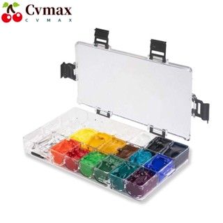 Cvmax พาเลทสีอะคริลิค กันรั่วซึม 24 ช่อง พร้อมที่จับนิ้วหัวแม่มือ 1 ชิ้น