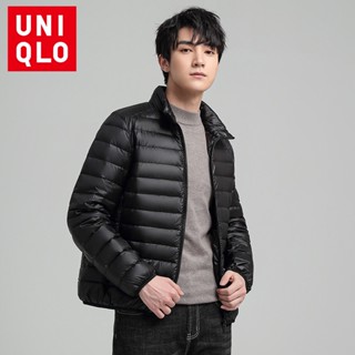 Uniqlo เสื้อแจ็กเก็ตสั้น คอปกตั้ง ทรงหลวม ขนาดใหญ่ สีพื้น แฟชั่นสําหรับผู้ชาย ไซซ์ M-6XL