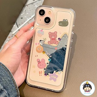 เคสโทรศัพท์มือถือ TPU แบบนิ่ม ลายการ์ตูนหมีน่ารัก กันกระแทก สําหรับ IPhone 11 12 13 14 Pro Max