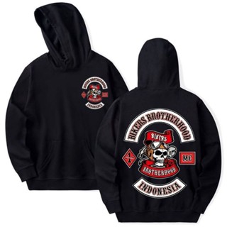 เสื้อกันหนาว มีฮู้ด BIKERS BROTHERHOOD 1% MC ผ้าฝ้ายแท้ FLEECE Cool