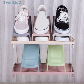 Twinkle ชั้นวางรองเท้า สองชั้น กันลื่น หลายสี ประหยัดพื้นที่ สําหรับแขวนรองเท้า