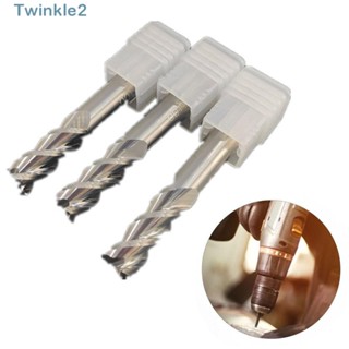 Twinkle ดอกกัดมิลลิ่ง อลูมิเนียม Cnc สีเงิน Hrc55 3 ใบมีด|เครื่องมือเหล็กทังสเตน