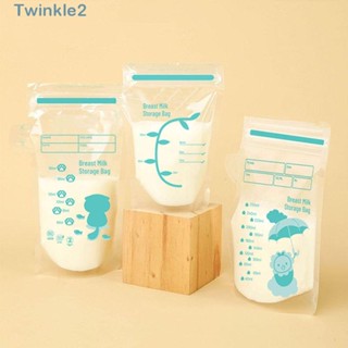 Twinkle ถุงเก็บน้ํานมแม่ แบบพกพา มีซิปคู่ ปลอด BPA ขนาด 120 มล. สีโปร่งใส สําหรับทารก