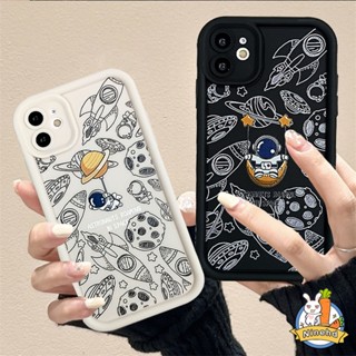 เคสซิลิโคนนิ่ม ลายการ์ตูนนักบินอวกาศน่ารัก กันรอยขีดข่วน สําหรับ iPhone 15 14 13 12 11 Pro Max X Xr Xs Max 8 7 6 6s Plus SE 2020