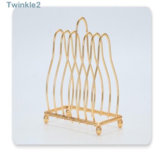 Twinkle ชั้นวางขนมปังปิ้ง เหล็ก ทรงสามเหลี่ยม ขนาดเล็ก 5.1 นิ้ว สีทอง สําหรับห้องครัว