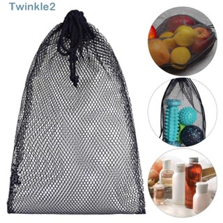 Twinkle กระเป๋าหูรูด ผ้าตาข่าย สีดํา ไนลอนร้อน ทนทาน สําหรับเดินทาง