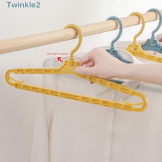 Twinkle ไม้แขวนเสื้อพลาสติก ขนาดใหญ่พิเศษ 16.4 นิ้ว -27.2 นิ้ว ปรับได้ พกพาง่าย สีขาว ชมพู ฟ้า 6 ชิ้น