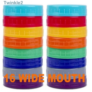 Twinkle ฝาขวดโหลพลาสติก หลากสี กันหก 16 ชิ้น