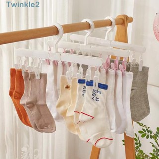 Twinkle ไม้แขวนเสื้อ แบบพับได้ 8 คลิป อเนกประสงค์ คุณภาพสูง สําหรับตู้เสื้อผ้า บ้าน