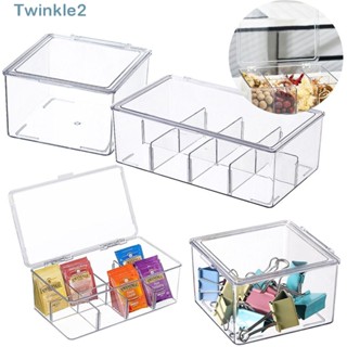 Twinkle กล่องเก็บถุงชา กาแฟ แบบอะคริลิคใส 8 ช่อง ใช้แล้วทิ้ง พร้อมฝาปิด สําหรับออฟฟิศ ห้องครัว