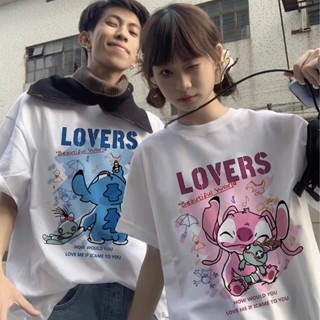 【Polyester】เสื้อยืดคอกลม แขนสั้น ลายการ์ตูนน่ารัก ทรงหลวม สไตล์เกาหลี เหมาะกับฤดูร้อน สําหรับผู้หญิง