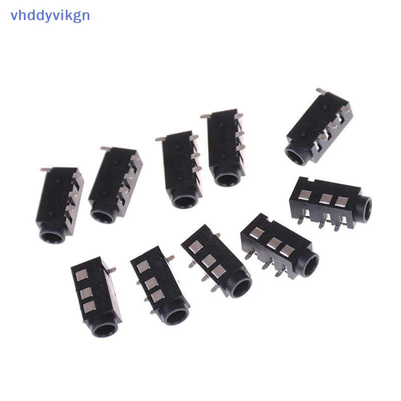 VHDD 10 ชิ้น PJ-320D 4 Pins SMD 3.5 มม.หญิงหูฟังแจ็คเชื่อมต่อ PCB Mount VN