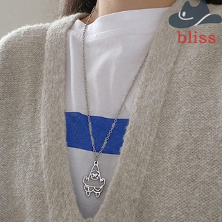 Bliss สร้อยคอโชคเกอร์ เหล็กไทเทเนียม จี้รูปสพันจ์บ็อบ สแควร์แพนท์ เรียบง่าย สําหรับผู้หญิง และผู้ชาย