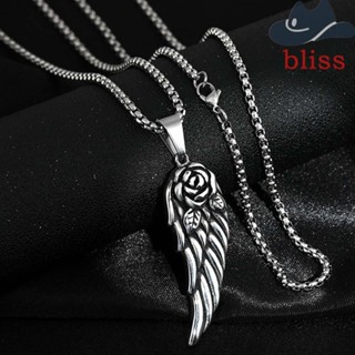 Bliss สร้อยคอ จี้รูปปีกนางฟ้า สไตล์พังก์ ยุโรป และอเมริกา เครื่องประดับแฟชั่น สําหรับผู้หญิง