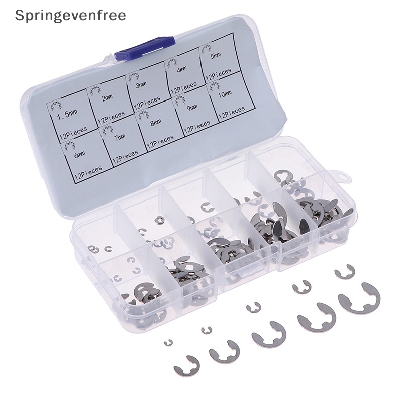 Spef ชุดคลิปสเตนเลส 304 E-Clip M1.5~M10 FE 120 ชิ้น ต่อกล่อง