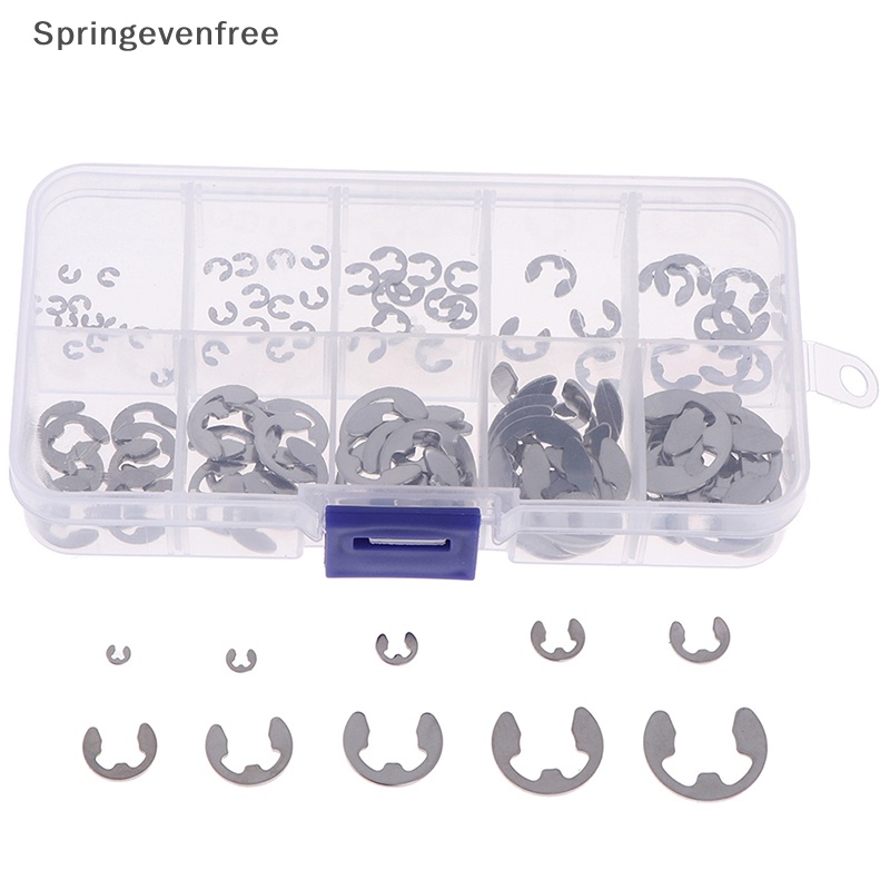 Spef ชุดคลิปสเตนเลส 304 E-Clip M1.5~M10 FE 120 ชิ้น ต่อกล่อง