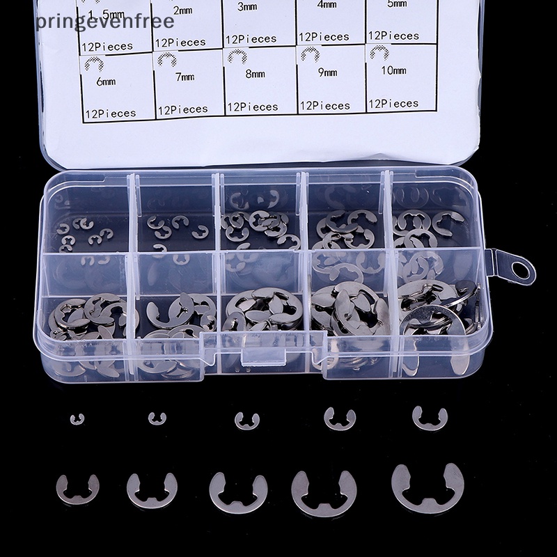 Spef ชุดคลิปสเตนเลส 304 E-Clip M1.5~M10 FE 120 ชิ้น ต่อกล่อง