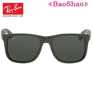 [ของแท้] Rayban Justin Asian Fit กันแดด ทรงสี่เหลี่ยมผืนผ้า สีเขียว สไตล์คลาสสิก Rb4165F
