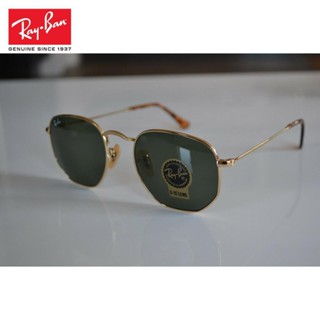 [ของแท้] Rayban แว่นตากันแดด Rb3548N 001 51-21 กรอบทอง หกเหลี่ยม สีเขียว คลาสสิก 51 มม.